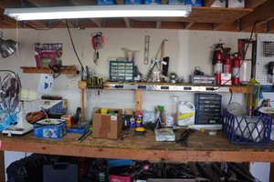 Large Assortment of ToolsHardware - Extension Cords, Fan, Drill Bits, Fasteners