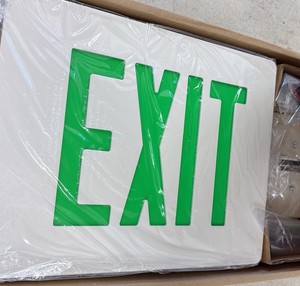 Exit sign still in box