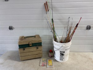 Ice Fishing Rods with Tackle box and tackle