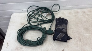 Extension cord and gloves