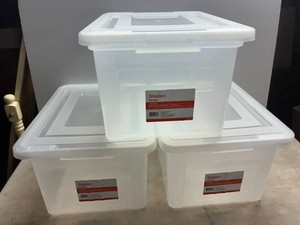 Clear Plastic File Totes