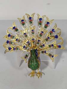 Stunning Cloisonne Peacock Figurine