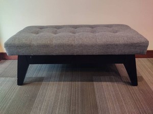 Gray Tufted Sitting Bench