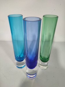 Cylinder Style Colored Glass Vases