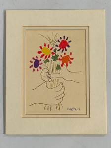 Flowers in the Hands Picasso Lithograph