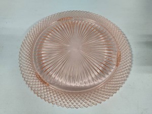 Anchor Hocking Miss America Pink Depression Glass 12 Footed Serving Plate
