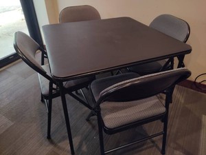 PDG Padded Card Table & Four Chairs Set  Two Bonus Chairs