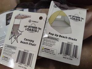 Torelli Outdoor Oasis Canopy Beach Chair & Pop-Up Beach Shade New in Bags