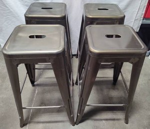 Four Metal Bar Stools (27 Tall)