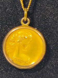 Art Nouveau Style Locket w14K 1-10 Chain