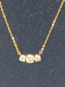 925 Chain wThree Stone Attached Pendant