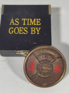 Brass 50yr Perpetual Calendar wCase