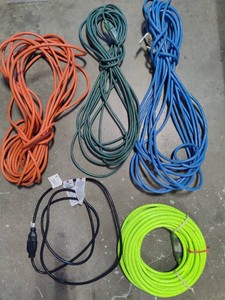 Lot of Assorted Extension Cords