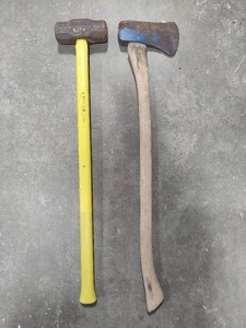Wood Handled Long Axe & Fiber Pro Sledge Hammer