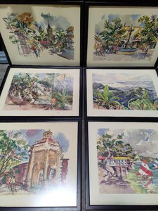 Six Framed Prints by Cecile Johnson - Each Location on Print