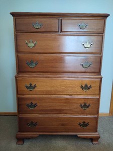Sprague & Carleton Tall Seven Drawer Wood Dresser