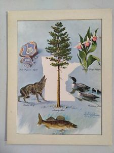 Minnesota Wildlife Legacy Matted Print by Les Kouba