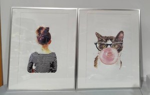 Fun Framed Art - Cat & Young Girl