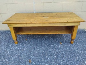 Solid Wood Coffee Table wStorage Shelf