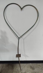 Wrought Iron Heart Stake Plant Stand