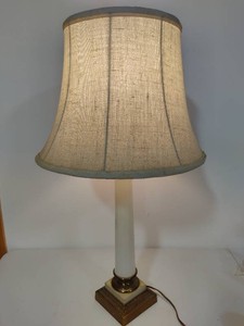 Milk GlassBrass Tone Based Lamp