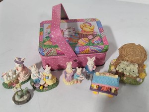 Easter Miniatures & Tin Basket