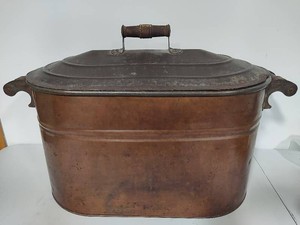 Huge Copper Wash Tub wLid