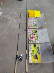 Fishing Poles & Huge Lot of LuresGrubsAccessories