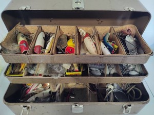 Vintage Tackle Box Full of Cool Lures