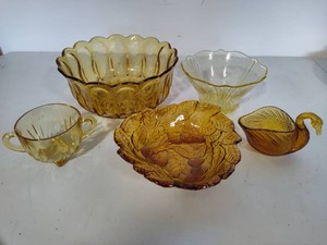 Lot of Assorted Amber Glassware