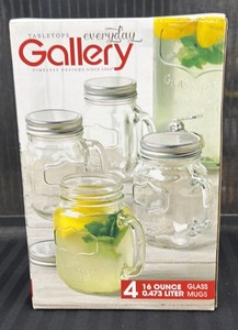 Brand New Table Tops every day gallery, four piece 16 ounce glass mug set