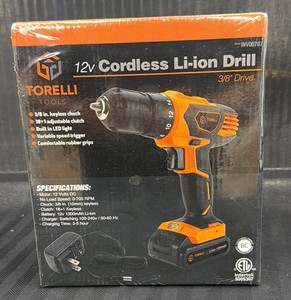 Brand New Torelli 12 V cordless lithium ion drill 38 inch drive