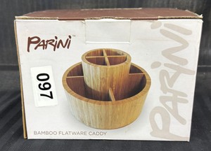 Brand New Parini bamboo flatware caddy