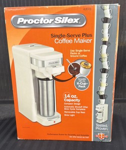 Brand New Proctor Silex Single serve plus coffee maker compatible with K cup
