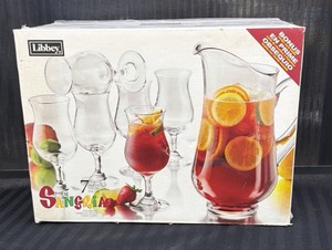 Brand New Libby, seven piece sangria glassware set