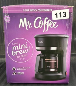 Brand New Mr. coffee 5 cup switch coffee maker