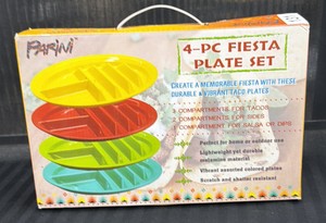 Brand New Parini cookware four piece fiesta plate set