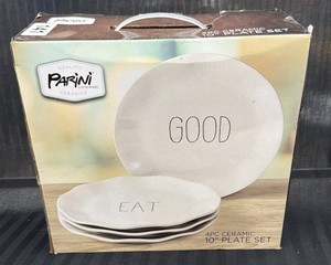 Brand New Parini cookware four piece ceramic 10 inch plate set