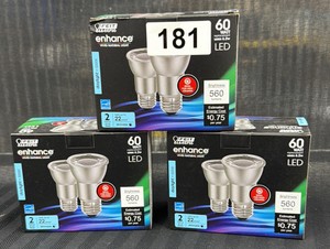 Brand New  Feit Electric lot of 360 W LED lightbulbs, two bulbs per box 6, total bulbs