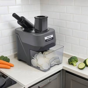 Gray Commercial Vegetable Processor Brand New 3 Cutting Blades, Anti-Slip Base Induction Switch, 8mm Thick 420 Stainless Steel Blade Vegetable Dicer Slicer Shredder Machine