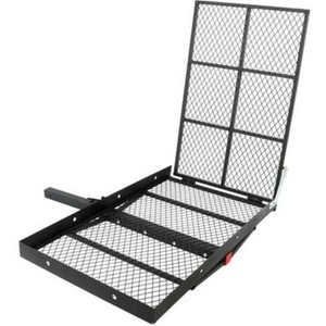 New - folding ramp, transportation rack brand new hitch, mounted cargo carrier with ramp approximately 28 inches wide and 4 feet long