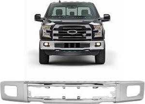 New Black Front Bumper Face Bar wFog Light Holes for Ford F-150 2015 2016 2017