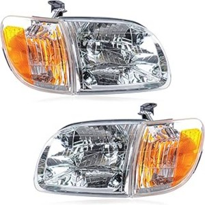 Toyota Tundra four piece chrome housing headlights headlamps 2000 to 2004