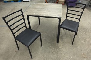 Brand New small kitchendining room table with two chair chairs measures 29 inches wide 29 inches deep and 30 inches tall comes with both chairs as well