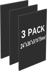 Foam Board 24x36 Inch, 3 Pack Black Poster Board, 316 Inch Thick