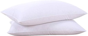 puredown  Goose Feathers and Down White Pillows with 100% Soft Cotton Cover, Bed Sleeping Hotel Collection Pillows Set of 2 Queen Size
