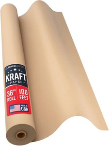 Large Brown Kraft Paper Roll - 36 x 1200 (100 ft) - Made in USA - Ideal for Gift Wrapping, Packing, Moving, Postal, Shipping, Parcel, Wall Art, Crafts, Bulletin Boards, Floor Cover or Table Runner
