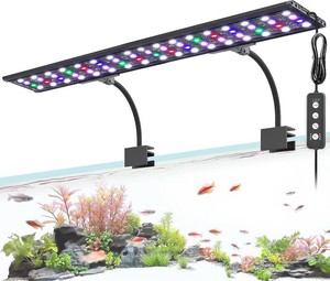 AQQA Clip On Aquarium Light, 247 & DIY Mode Full Spectrum Fish Tank Light