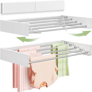 Vikaqi Wall Mounted Clothes Drying Rack 32, Foldable Wall Laundry Rack