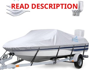 Waterproof 23-24 Boat Cover with Motor Cover, Trailerable Cover
